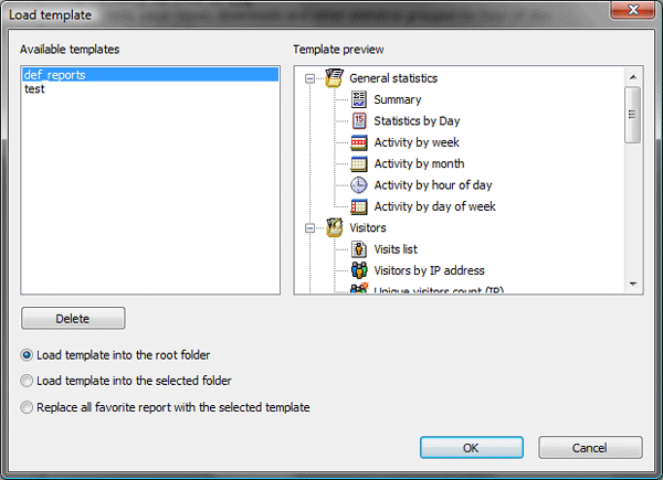 Log2Stats load template