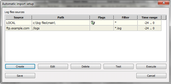 Automatic import of server log files in Log2Stats