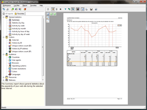 Log2Stats: Print preview for summary report